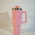 40oz Ice Metal Coffee Mug with Rhinestone Crystal Stone Fashion Diamond Bling Tumbler.
